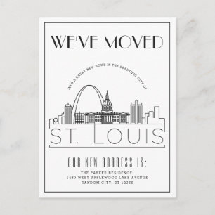 Postal De Anuncios Deco moderno de St. Louis   Cambio de dirección 