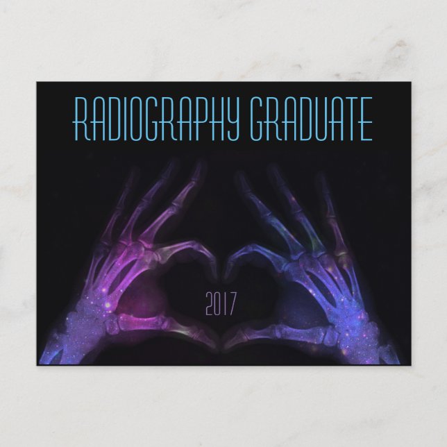 Postal De Anuncios Dedos de rayos X personalizados "Graduados de Radi (Anverso)