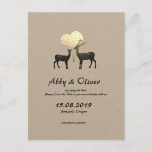 Postal De Anuncios Deer Love Woodland Deer Save The Date