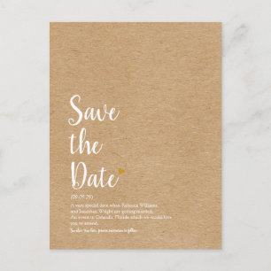 Postal De Anuncios Definición de Aviso de Fecha de Bodas con Letra Sc