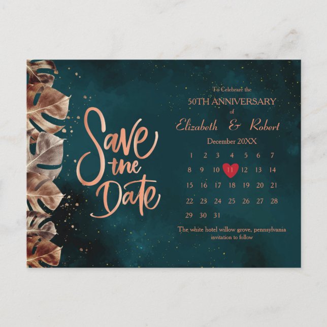 Postal De Anuncios Deja el calendario de fechas del 50 aniversario de (Anverso)