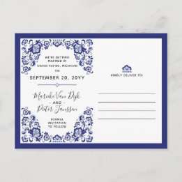 Postal De Anuncios Delfts Blauw | Fotos de Delft Blue Save The Date