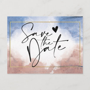 Postal De Anuncios Delicado acuarela alusión a ondas Guardar fecha