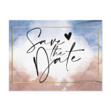 Delicado acuarela alusión a ondas Guardar fecha