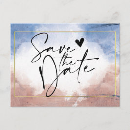 Postal De Anuncios Delicado acuarela alusión a ondas Guardar fecha