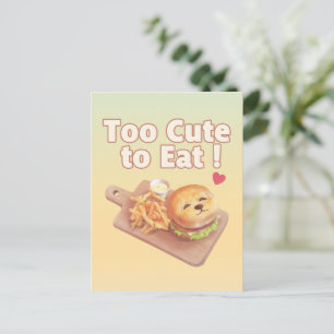 Postal De Anuncios Demasiado lindo para comer: Arte de hamburguesa Bi