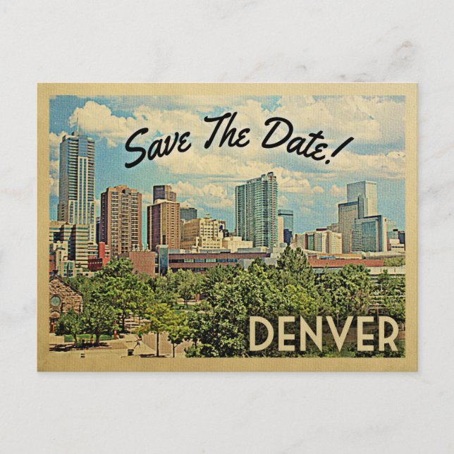 Postal De Anuncios Denver Save The Date Colorado (Anverso)