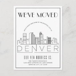 Postal De Anuncios Denver Skyline Modern Deco | Cambio de dirección