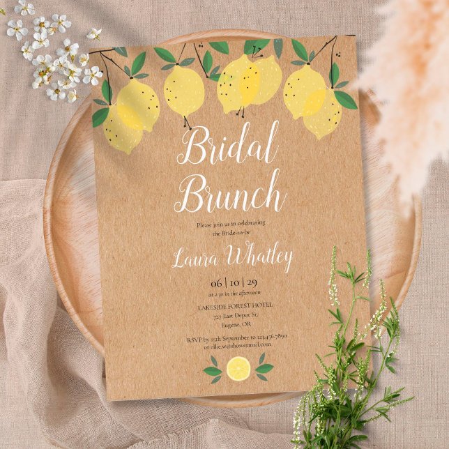 Postal De Anuncios Desayuno Brunch Rústico de Boda Tónico de Limón pa (Subido por el creador)