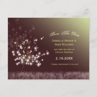 Postal De Anuncios Deseos de Diente de León Boda Guardar la Fecha