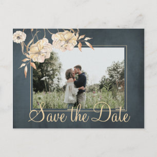 Postal De Anuncios Deseos de Navidad y guardar la fecha boda chic