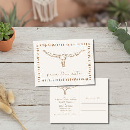 Postal De Anuncios Desert Boho Cow Skull Wedding Save the Date