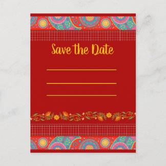 Postal De Anuncios Desi Wedding Style Deep Red Design
