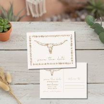 Desierto Boho Calavera de Vaca Boda Guardar la Fec