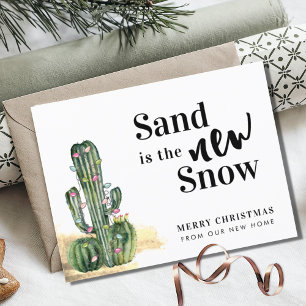 Postal De Anuncios Desierto Cactus Feliz Navidad Nueva Dirección