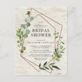 Postal De Anuncios Despedida de soltera geométrica de cobre rústico c