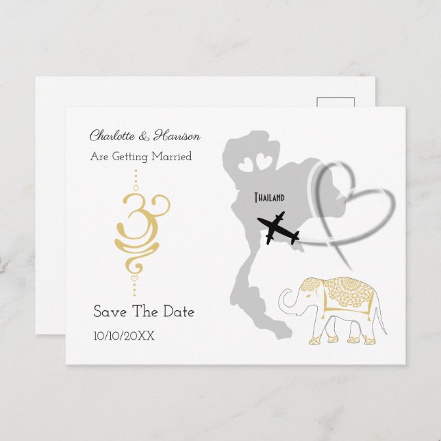 Postal De Anuncios Destino de boda tropical en Tailandia (Anverso / Reverso)