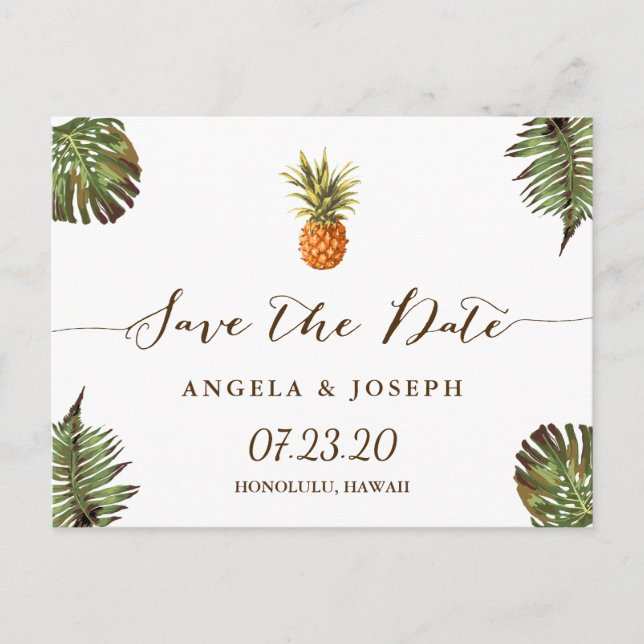 Postal De Anuncios Destino Guardad Fecha | Piña Tropical (Anverso)