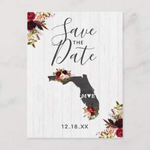 Postal De Anuncios Destino Rústico de Florida Guardar la Fecha