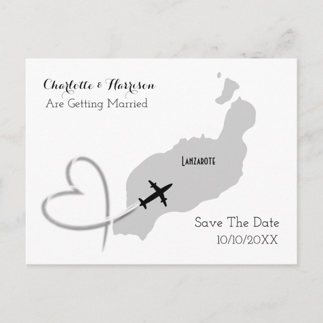 Postal De Anuncios Destino Tropical Lanzarote España Boda en la Playa (Anverso)