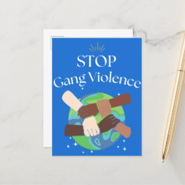 Postal De Anuncios Detener la violencia de pandillas Manos entrelazad