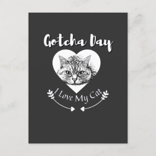 Postal De Anuncios Día de Cat Gotcha - Feliz Día de Adopción