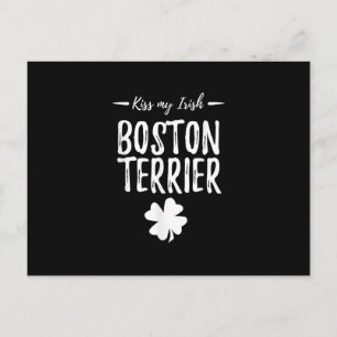 Postal De Anuncios Día de San Patricio Terrier de Boston Perro Mamá D