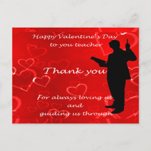 Postal De Anuncios Día de San Valentín para maestros 