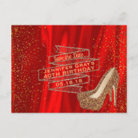 Día Glam Gold Rojo Reservar Elegante Fiesta de Cum