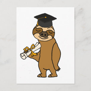 Postal De Anuncios Dibujo animado divertido de la graduación de la