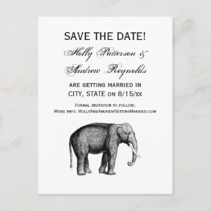 Postal De Anuncios Dibujo Antiguo de Elefante