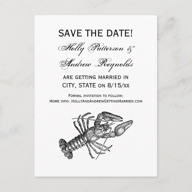 Postal De Anuncios Dibujo de Langostino Antiguo #1 (Anverso)