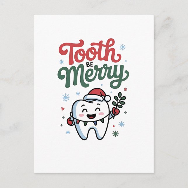 Postal De Anuncios Diente Feliz Dental Dentista Navidad Xmas (Anverso)