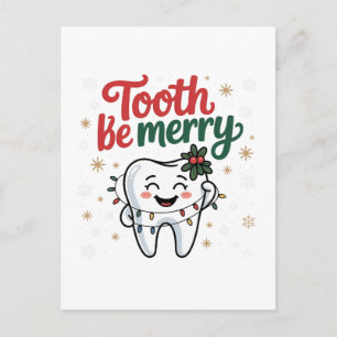 Postal De Anuncios Diente Ser Alegre Divertido Dental Dentista Navida