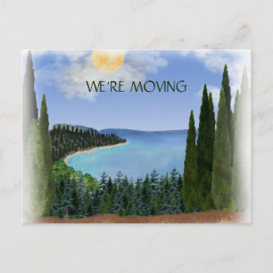 Postal De Anuncios Dirección de cambio de acuarela del lago Mountains