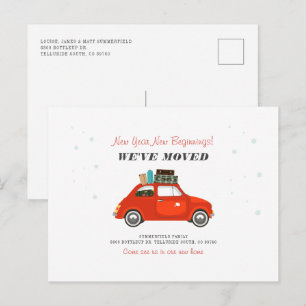 Postal De Anuncios Dirección en movimiento de Año Nuevo