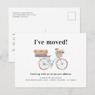 Postal De Anuncios Dirección Nueva Casa Mudanza Acuarela