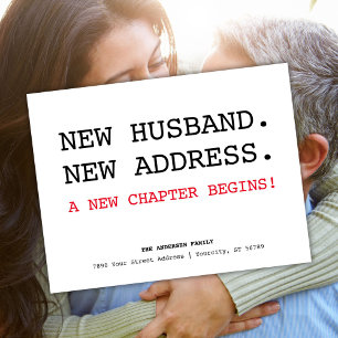 Postal De Anuncios Dirección Nuevo Esposo Simple Minimalista Mudanza