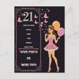Postal De Anuncios Diseño de cumpleaños con opciones de fotos persona