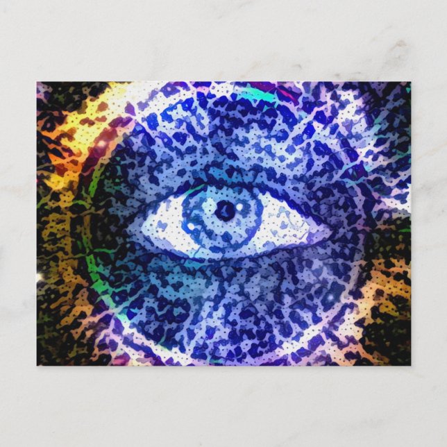 Postal De Anuncios Diseño de Ojo Hermoso (Anverso)