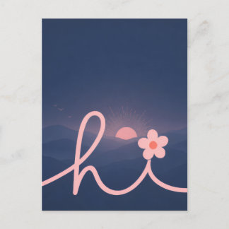 Postal De Anuncios Diseño de puesta de sol de la montaña de escritura