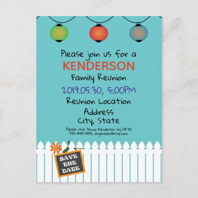 Postal De Anuncios Diseño de reunión familiar (Anverso)