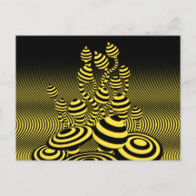 Diseño geométrico óptico Postcard Magic Mushrooms.