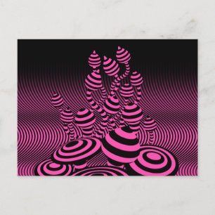Postal De Anuncios Diseño geométrico óptico Postcard Magic Mushrooms.