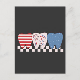Postal De Anuncios Diseño Gráfico Tres Dientes 4 de Julio