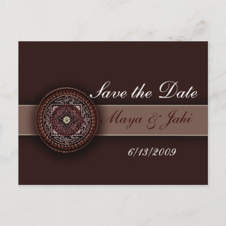 Postal De Anuncios Diseño indio marrón profundo