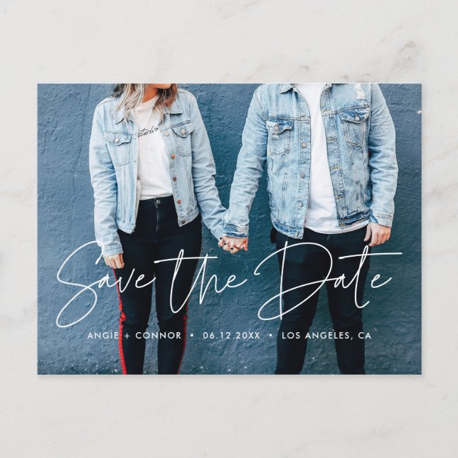 Postal De Anuncios Diseño moderno Foto de Save the Date (Anverso)