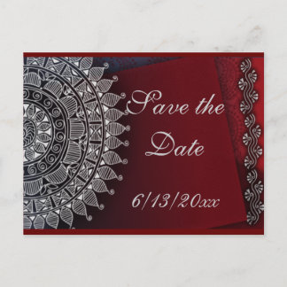 Postal De Anuncios Diseño rojo oscuro y plateado