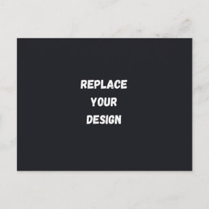 Postal De Anuncios Diseño simple negro personalizado Agregar foto o t