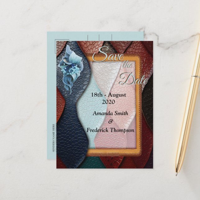 Postal De Anuncios Diseños artísticos de textura de cuero artístico (Anverso/Reverso In Situ)